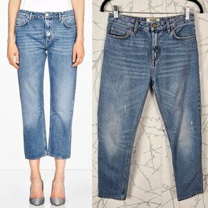 Acne Studios Distressed High Rise Pop Lt Vintage Boyfriend Jeans